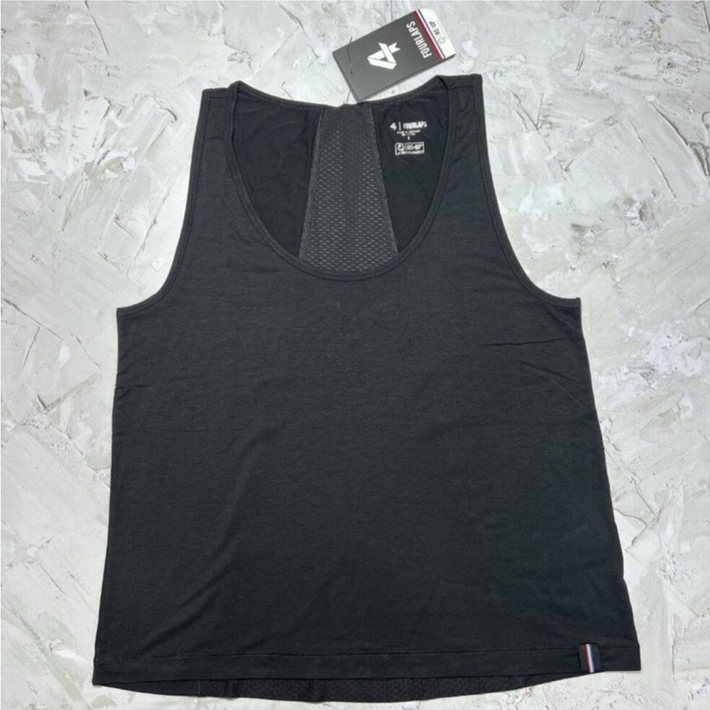 Fourlaps Surge Tank Womens XS Black Mesh Back Athletic Running Top NEW